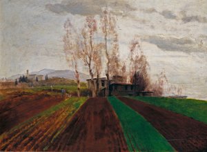 Ackerfluren im Vorfrühling (unvollendet) von Arnold Böcklin