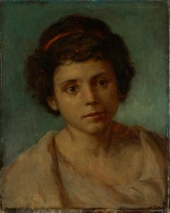 Jünglingskopf - Nach Meinung von Herrn Hanfstaengl und Dr. Röthel ist es eine nicht zutreffende Zuschreibung, unbekannt (München), 19. Jhd. von Arnold Böcklin
