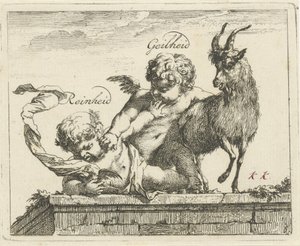 Kampf zwischen Reinheit und Wollust (Eine-und-vierzig Stücke, verschiedene Sinnbilder) von Arnold Houbraken