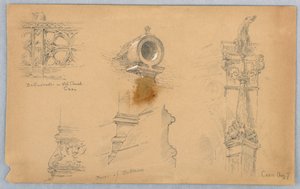 Architektonische Skizzen in Caen von Arnold William Brunner