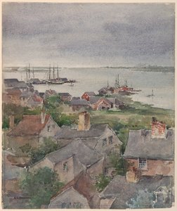 Häuser am Ufer in Nantucket von Arnold William Brunner