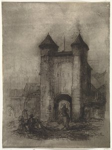 Ansicht des Helpoort in Maastricht, gesehen von der Feldseite von Arnoud Schaepkens