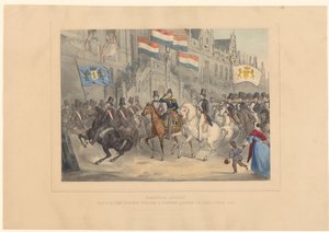 Einzug von König Wilhelm II. in Leiden, 1841 von Arnz and Co.