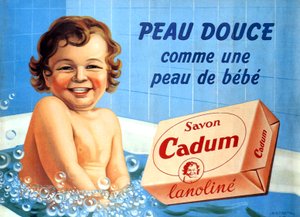 Baby in der Badewanne für Cadum-Seife 1958 von Arsene Le Feuvre