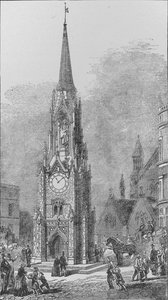 Der Wellington-Testimonial-Uhrturm, der am Südende der London Bridge stand von Arthur Ashpitel