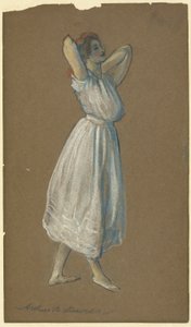 Frau steht mit Händen hinter dem Kopf von Arthur B. Davies