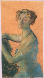 Frau mit orangem Hintergrund aus A.B. Davies Buch, Ausgabe -25, 50