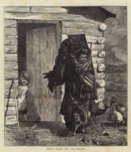 Indische Frau und kranker Papoose von Arthur Boyd Houghton