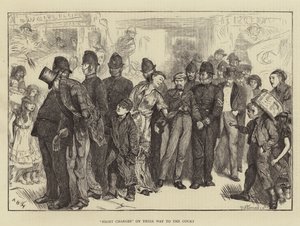Nachtwachen auf dem Weg zum Gericht von Arthur Boyd Houghton