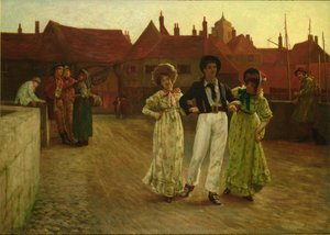 Jack an Land, Szene in Sandwich, Kent von Arthur Claude Cooke