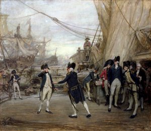 Nelson wird von Admiral Jervis nach der Schlacht von St. Vincent empfangen von Arthur David McCormick
