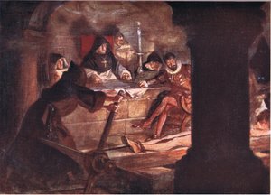 Die Inquisition! Schon der Name war mit Schrecken verbunden, Illustration aus Romance of History: The Netherlands, 1920er Jahre