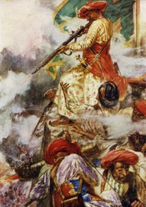 Tipu selbst stand und schoss ruhig auf seine vorrückenden Feinde von Arthur David McCormick