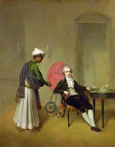 Ein Gentleman, möglicherweise William Hickey, und sein indischer Diener, ca. 1785 von Arthur Devis