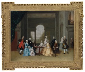 Gruppenporträt von John Offley Crewe und seiner Familie