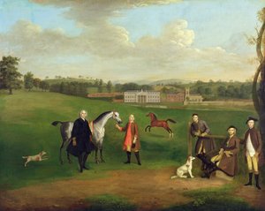 Leak Okeover, Rev. John Allen und Captain Chester in Okeover Hall, Staffordshire, ca. 1785
