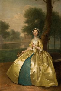 Porträt einer Frau in Gold von Arthur Devis