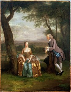 Porträt eines Paares, möglicherweise Daniel und Mary Swaine von Leverington Hall, Isle of Ely, Cambridgeshire von Arthur Devis