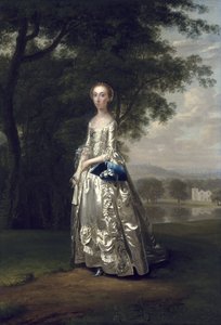 Porträt einer Dame in einer Landschaft