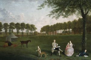 Sir John Shaw und seine Familie im Park von Eltham Lodge, Kent, 1761