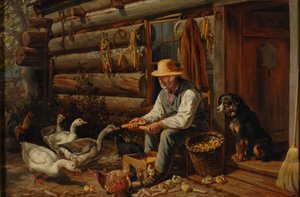 Der alte Pionier: Onkel Dan und seine Haustiere, 1878 von Arthur Fitzwilliam Tait