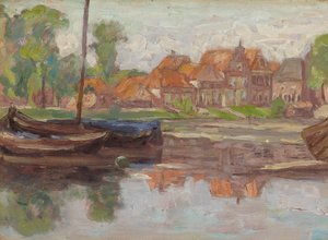 Bootsszene, möglicherweise in Holland
