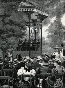 Freiluftmusik in London: Zuhören der Militärkapelle im Hyde Park von Arthur Hopkins