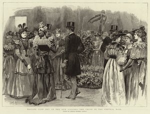 Privatansichtstag in der New Gallery, das Gedränge in der zentralen Halle von Arthur Hopkins