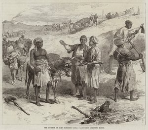 Der Isthmus des Suezkanals, Arbeiter entfernen Erde von Arthur Hopkins