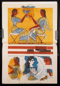 Reproduktion von Fresken von Sir Arthur John Evans, Der Palast von Minos in Knossos, Ausgabe 1921