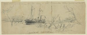 Unsere Dampfer passieren versunkene Bäume im Pomonkey River von Arthur Lumley