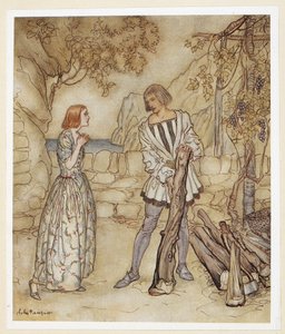 AKT III: Szene I, Zeile 15: Ach, jetzt, bitte, arbeiten Sie nicht so hart. von Arthur Rackham