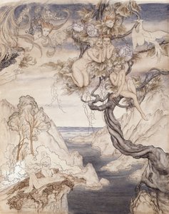Ein Feenlied, gezeichnet für Akt II, Szene ii, aus Ein Sommernachtstraum von Arthur Rackham