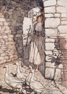 Ach! Lieber Falada, dort hängst du, aus Die Märchen der Brüder Grimm, veröffentlicht 1909 von Arthur Rackham