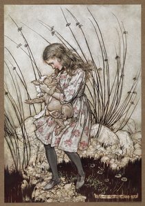 Alice und das als Baby verkleidete Schwein von Arthur Rackham