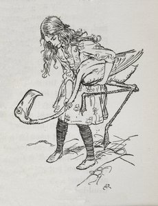 Alice spielt Krocket mit einem Flamingo