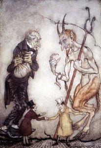 Weihnachtsgeschichte von Charles Dickens (1812 - 1872), Illustration von Arthur Rackham (1867-1939)
