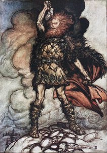 Donner, dein Herr, ruft seine Heerscharen! Illustration für Das Rheingold und Die Walküre von Richard W