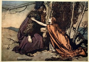 Vater! Vater! Sag mir, was dir fehlt, mit Bestürzung erfüllst du dein Kind!, 1910 von Arthur Rackham