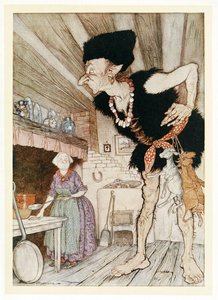 Fee-Fi-Fo-Fum, ich rieche das Blut eines Engländers, aus Englische Märchen, 1922 von Arthur Rackham