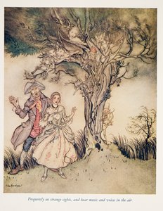 Häufig seltsame Anblicke sehen und Musik und Stimmen in der Luft hören, aus Die Legende von Sleepy Hollow von Washington Irving (1783 - 1859), veröffentlicht 1928