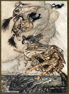 Hey! Den Schornstein hoch, Mädchen! Hey, nach dir!, aus The Ingoldsby Legends, veröffentlicht 1907 von Arthur Rackham