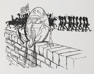 Humpty Dumpty saß auf einer Mauer