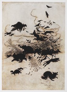 Illustration einer Tierstampede aus Die Wren und der Bär
