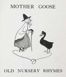 Mutter Gans. Alte Dame mit Gans von Arthur Rackham