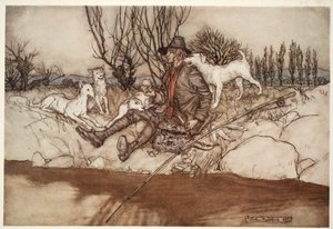 Kein Hund würde ihn in der ganzen Nachbarschaft anbellen., aus Rip Van Winkle von Washington Irving, veröffentlicht 1910