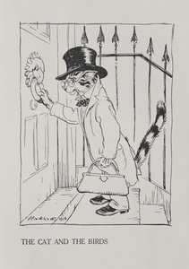 Die Katze und die Vögel, Illustration aus 