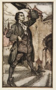 Der Kaiser von Lilliput inspiziert seine Truppen, aus Gullivers Reisen von Jonathon Swift, veröffentlicht 1909