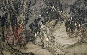 Das Treffen von Oberon und Titania von Arthur Rackham