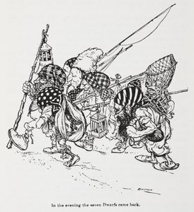 Die sieben Zwerge aus Schneewittchen von Arthur Rackham